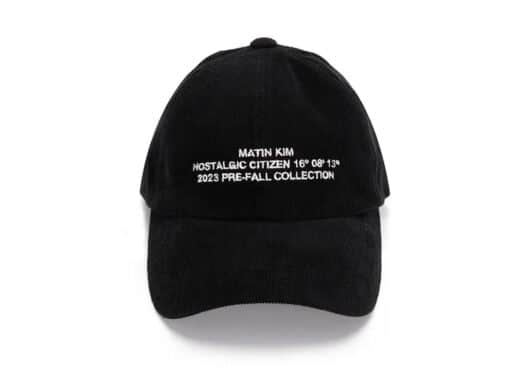 Matin Kim Corduroy Lettering Ball Cap Black HT016