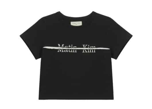 Matin Kim Cutted Logo Crop Tee Black TS010 front view