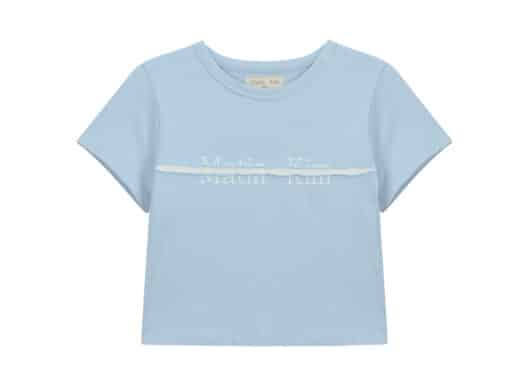 Matin Kim Cutted Logo Crop Tee Sky Blue TS010