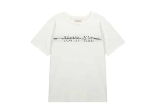 Matin Kim Cutted Logo Layered Tee White TS009