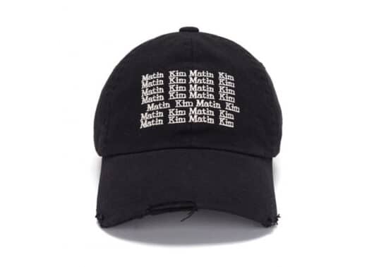 Matin Kim Lettering Washed Ball Cap Black HT009