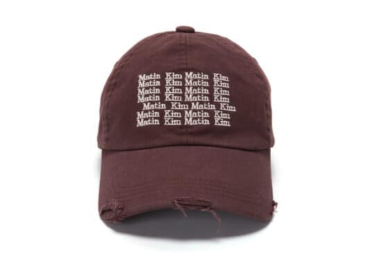 Matin Kim Lettering Washed Ball Cap Brown HT009