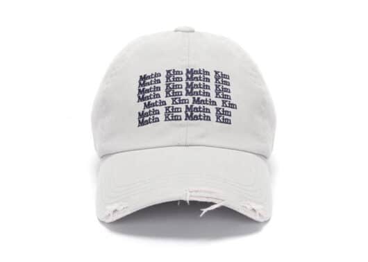 Matin Kim Lettering Washed Ball Cap Grey HT009
