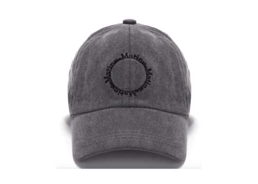 Matin Kim Macaron Logo Ball Cap Charcoal HT003