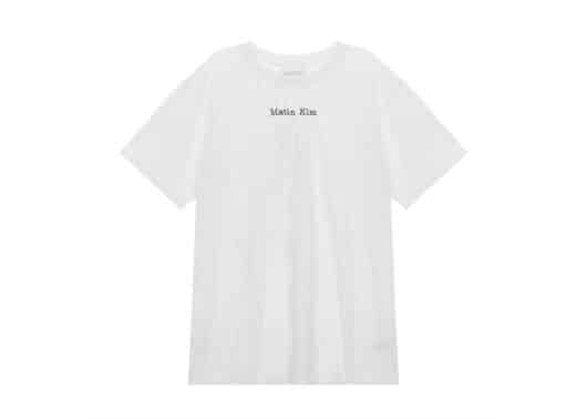 Matin Kim Shirring Logo Tee White TS038 front view