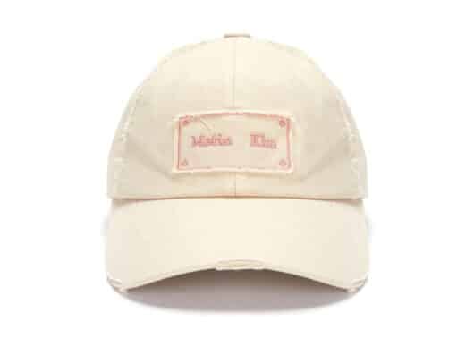 Matin Kim Square Logo Cutout Ball Cap Beige HT030