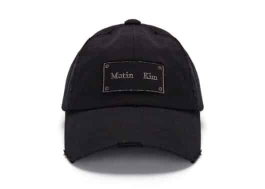 Matin Kim Square Logo Cutout Ball Cap Black HT030