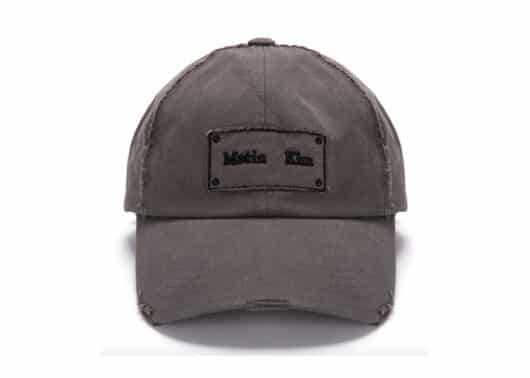 Matin Kim Square Logo Cutout Ball Cap Charcoal HT030