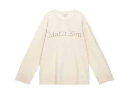 Matin Kim Typo Long Sleeve Beige TS052