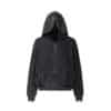 PANQ 2023FW Washed Zip Hoodie Washed Black