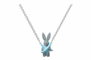 VSCH Star Rabbit Hugging Necklace Grey Blue