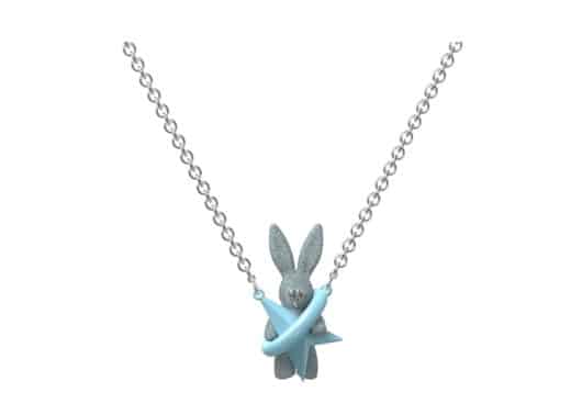 VSCH Star Rabbit Hugging Necklace Grey Blue
