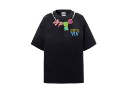 Aventen Pin Multi Colour Basic Logo Tee Black