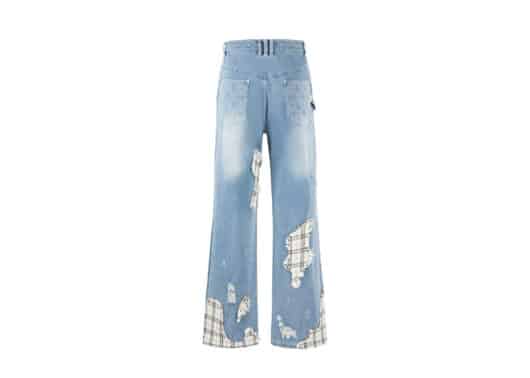 Aventen Pin Tweed Patch Broken Jeans Blue - Image 2