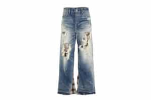 Glacierboy Cuban Chain Patchwork Pants Blue