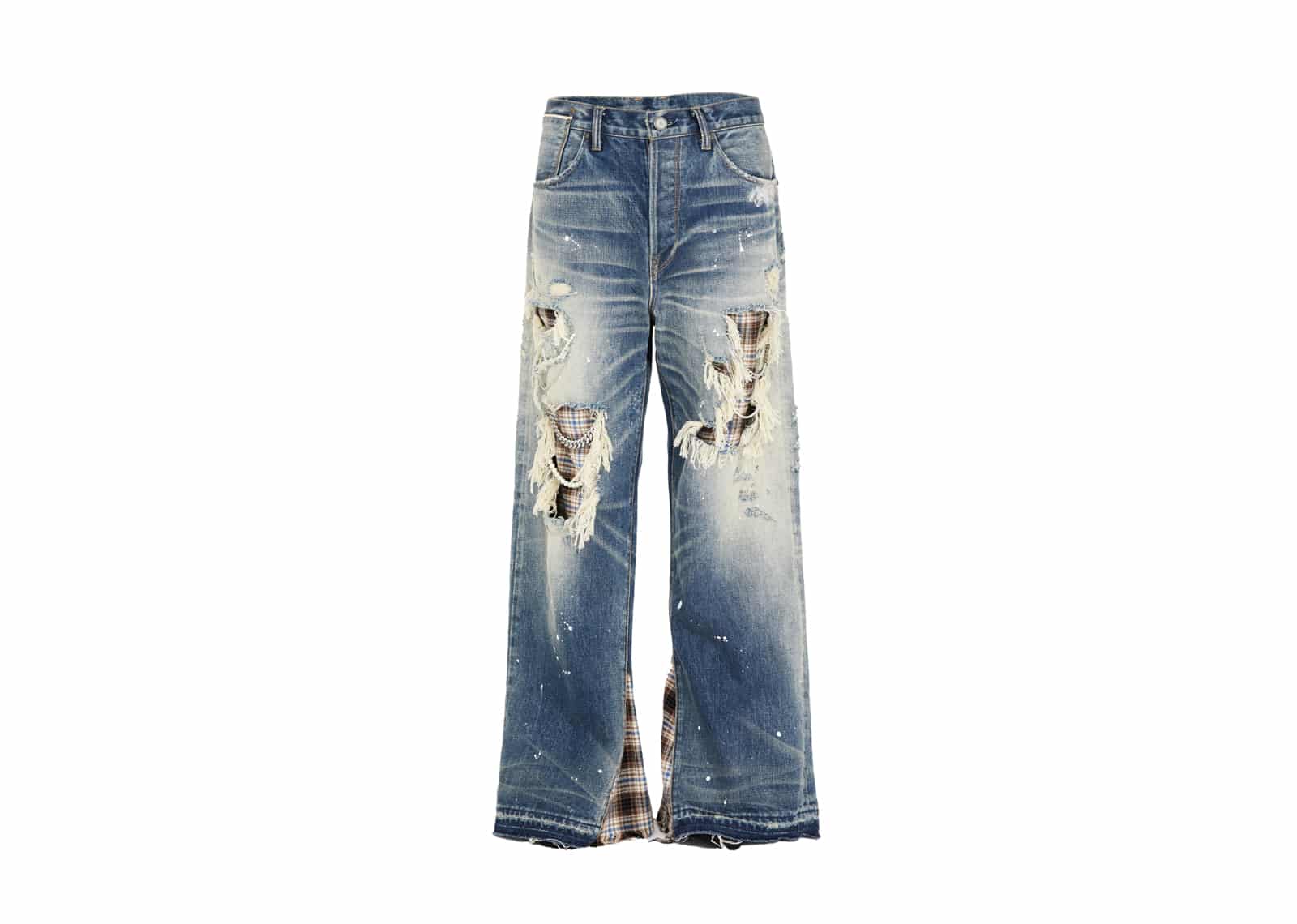 Buy Glacierboy Cuban Chain Patchwork Pants Blue Online in Australia ...