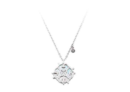 Glacierboy Revolve White Shell Pendant Necklace Silver