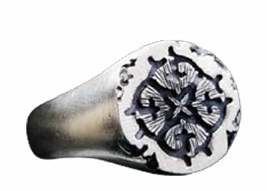 Glacierboy Silver Distressed Badge Ring Silver