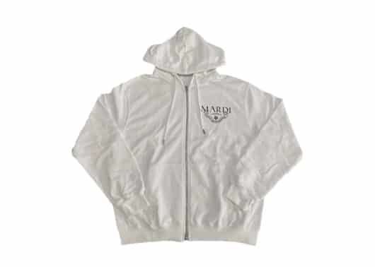 Mardi Mercredi Alumni Classique Zip Up Hoodie White Black