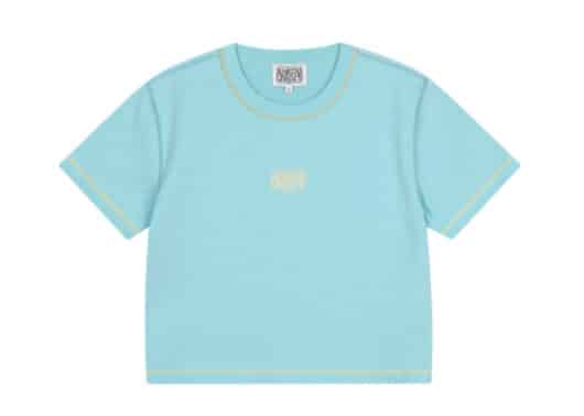 Marithe Francois Girbaud Classic Logo Baby Crop Tee Sky Blue (W)