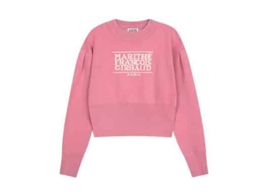 Marithe Francois Girbaud Classic Logo Crop Knit Pink