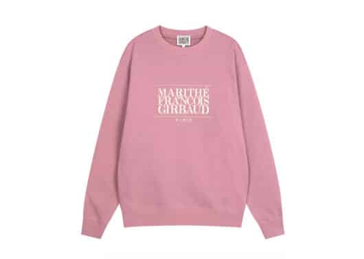Marithe Francois Girbaud Classic Logo Embroidery Crewneck Dark Pink