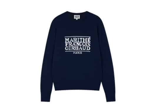 Marithe Francois Girbaud Classic Logo Knit Crewneck Navy