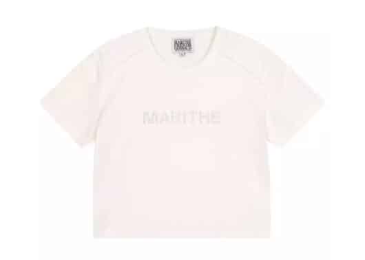 Marithe Francois Girbaud Hotfix Logo Crop Tee White (W)