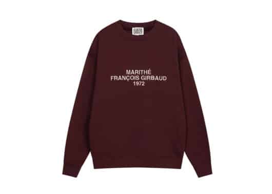 Marithe Francois Girbaud Lettering Logo Crewneck Burgundy