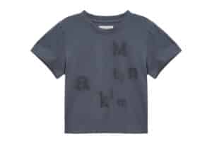 Matin Kim Blurred Logo Crop Tee Charcoal TS057