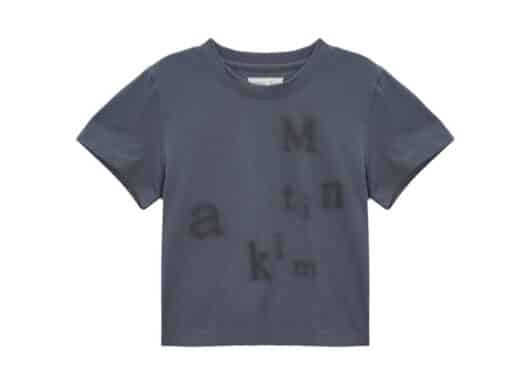 Matin Kim Blurred Logo Crop Tee Charcoal TS057