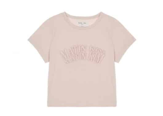 Matin Kim Crescendo Logo Crop Tee Smoke Beige TS025