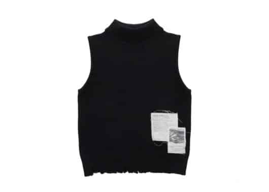 Matin Kim Damage Sleeveless Turtle Neck Knit Top Black KV008