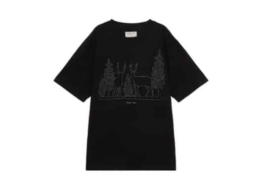 Matin Kim Deer Graphic Tee Black TS074