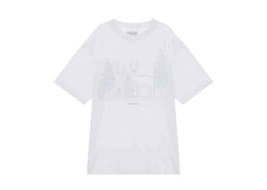 Matin Kim Deer Graphic Tee White TS074