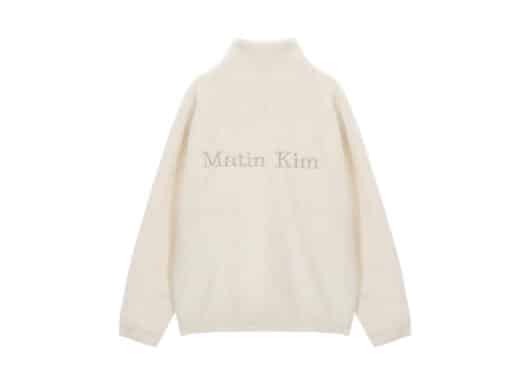 Matin Kim Fleece High Neck Jumper Ivory JP053