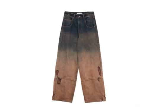 Matin Kim Gradation Brush Denim Pants Brown DN011