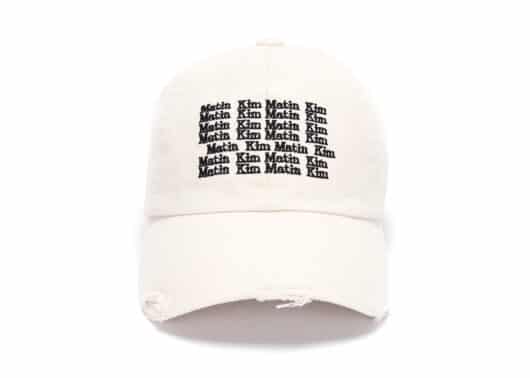 Matin Kim Lettering Washed Ball Cap White HT009