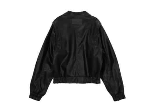 Matin Kim Pocket Point Washed Leather Jumper Black JP034 - Image 2