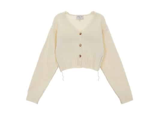 Matin Kim Stitch Point Crop Cardigan Ivory CD020