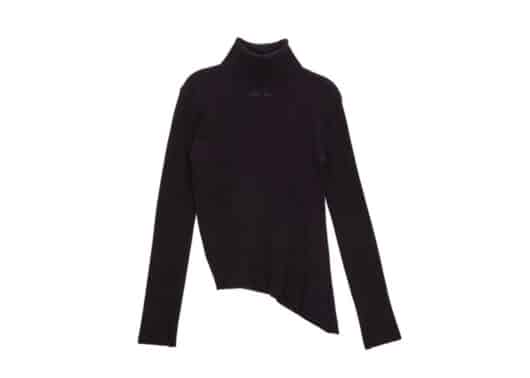 Matin Kim Turtle Neck Unbalance Knit Crwneck Black PO024
