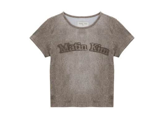 Matin Kim Washed Print Crop Tee Brown TS049