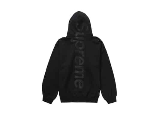 Supreme Satin Appliqué Hooded Sweatshirt (FW23) Black