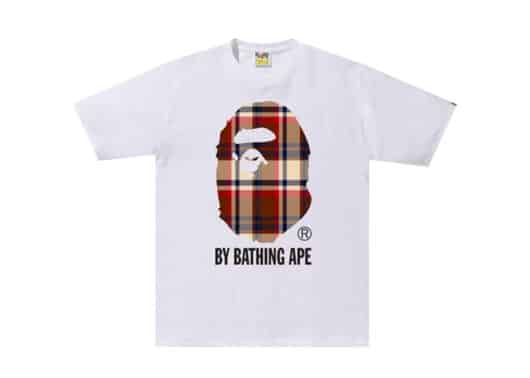 BAPE Check By Bathing Ape Tee White/Red