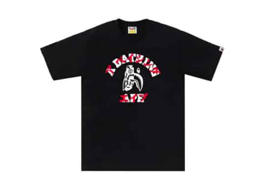 BAPE Tiger Shark Japanese Letter Tee Black