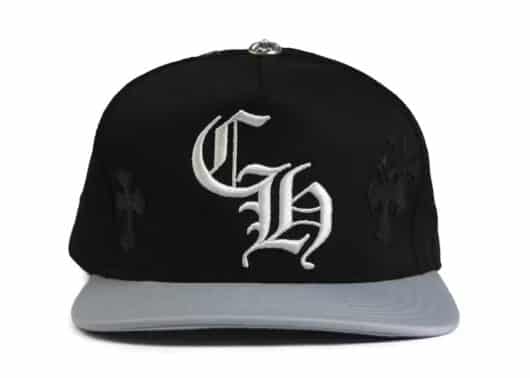 Chrome Hearts CH Cross Patch Baseball Hat Black front view
