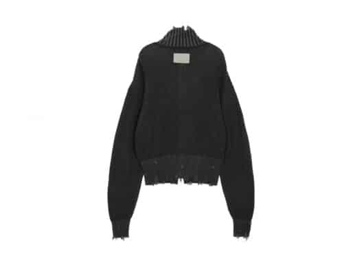 Matin Kim Color Ribbed High Neck Zip Up Jacket Charcoal CD012 - Image 2