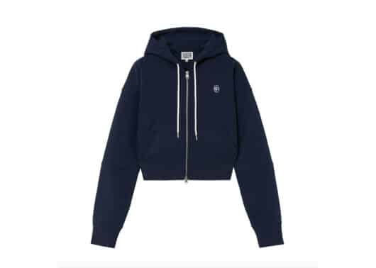 Marithe Francois Girbaud Circle Logo Crop Hoodie Zipup Navy (W)