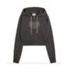 Marithe Francois Girbaud Classic Logo Crop Hoodie Zipup Charcoal (W)