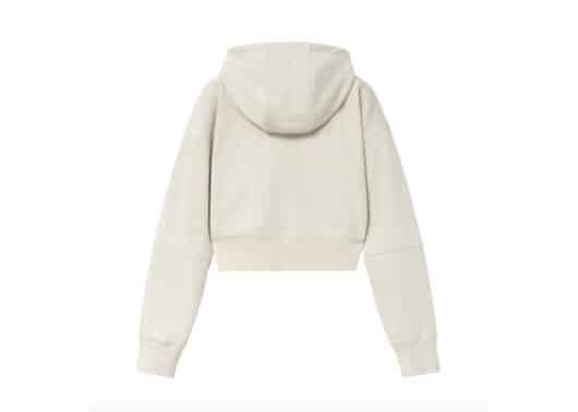 Marithe Francois Girbaud Classic Logo Crop Hoodie Zipup Ivory (W) - Image 2